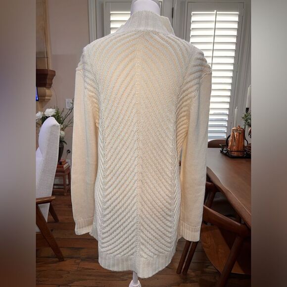 Women’s Nurture Chunky Knit Ivory Sweater Wool Blend Fisherman Cable Knit XL - Picture 5 of 9